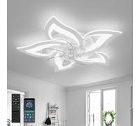 YUNLONG Ceiling Fans with Lights and Remote Quiet DC Fan Light Ceiling Led 6 Speed Dimmable Ceiling Fans with Lamps for Bedrooms Living Room Kids Lounge