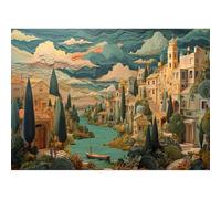 Yunlus Jigsaw Puzzles for Adults 1000 Pieces Impossible Hard Difficult Challenging Puzzles for Adults 1000pc Puzzle A Peaceful Town Jigsaw Puzzle 1000 Pieces 28 x 20 inch