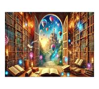 Yunlus Jigsaw Puzzles for Adults 1000 Pieces Impossible Hard Difficult Challenging Puzzles for Adults Teens 1000pc Puzzle Magical Castle Bookshelf Stories Jigsaw Puzzle 1000 Pieces 28 x 20 inch
