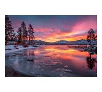 Yunlus Jigsaw Puzzles for Adults 1000 Pieces Impossible Hard Difficult Challenging Puzzles for Adults Teens Snow Scene On The Lake Landscape Sunset Jigsaw Puzzle 1000 Pieces 28 x 20 inch