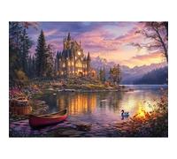 Yunlus Jigsaw Puzzles for Adults 1000 Pieces Twilight Castle Impossible Hard Difficult Challenging Puzzles for Adults Teens 1000pc Reflections Lake Jigsaw Puzzle 1000 Pieces 28 x 20 inch