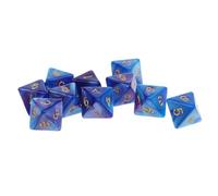Yunmeryker 10pcs D8 Polyhedral Dice for Dice Gift New, Blue Purple, 16mm