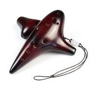 Yunmeryker 12 Hole Ocarina Alto C for Beginners, Resin Wind Instrument with Tutorial, Sheet Music and Video Lessons for and Learning, White Cracked Glaze