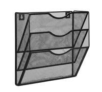 Yunmeryker 3 Tier Wall Mounted File Holder, Metal Document Rack for Office Storage, Hanging Magazine for Students and Home