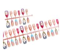 Yunmeryker 30 Pcs False Nails Summer Blossom With Rhinestones Press On Nails Reusable Floral Embellished Acrylic Fake Nails For Women And Teens
