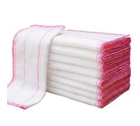 Yunmeryker 5-Layer Cotton Yarn Dish Cloths, Non-Shedding Cloth for Glassware and Kitchen Cleaning, Oil Resistant White Plain Weave Multi-Purpose Wiping Rag, 25x25 cm