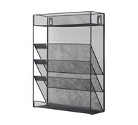 Yunmeryker 5-Tier Wall Mounted File Organizer, Metal Hanging Document Rack for Office Organization, Magazine Holder for Students, Mesh Storage , White