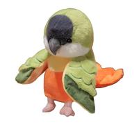 Yunmeryker Animal Hand Puppet Parrot Toy Realistic Bird Doll Interactive Educational Puppet And Soft Material Suitable for, Green and Orange