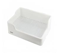 Yunmeryker Anti-Tip Toilet Bunny Litter Tray with Splatter Guard, Split-Design Bunny Litter Box for Cage Corner, Washable Potty for Pet Hygiene, Modern
