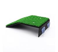Yunmeryker Artificial Grass Basking Dock, Turtle Tank Basking Dock with Suction Cups, Turtle Basking Area Over Tank Ramp Dock for Small Reptiles