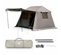 Yunmeryker Automatic Quick-Opening Camping Tent, Waterproof Oxford Cloth - 99% Blackout Sun Double Layer - All Seasons - Polyester Fiber, Titanium Black Glue, Grey, 1-4 people (260X230X190 cm)
