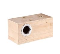 Yunmeryker Bite Resistant Bird Box and Bird Nesting Box, 25cm Bird Boxes for Parakeet and Lovebird Wood Construction with Hinged Door and Perch, Right-Mounted