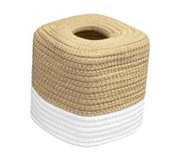 Yunmeryker Boho Style Woven Tissue Box Cover, Decorative Square Organizer Holder with, Jute Material, Suitable for Bedroom, Table, Style C