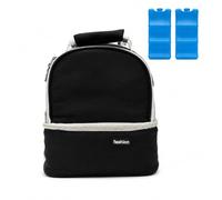 Yunmeryker Breast Milk with Ice Pack, Insulated Pumping Bag & Breastmilk for On-the, Black with Blue Ice Packs, Black Backpack with 2 Blue Ice Packs, Black