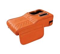 Yunmeryker Car Armrest Cushion with Tissue Box, PU Leather Waterproof Easy to Install Multifunctional Console Pad, Orange