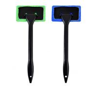 Yunmeryker Car Windshield Cleaner Brush, Microfiber Windshield Cleaning Brush, Auto Glass Tool for Streakclear Car Window Cleaning, Gentle Smudge Remover, 2 handles with 2 plush fabric