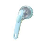 Yunmeryker Cat Brush and Dog Brush for Grooming, Soft Silicone Shampoo with Ergonomic Handle, Circular Head for Dog Bath, Short Haired Pets, Blue, Blue