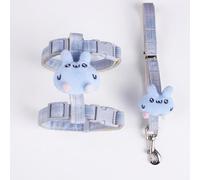 Yunmeryker Cat Harness and Leash Set, Adjustable Nylon Vest Harness with Whimsical Motif, Outdoor Walking Gear for Small Cats, Harness Leash, Sky Blue, Blue