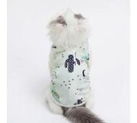 Yunmeryker Cat Surgery Suit with Cute Pattern, Polyester Neuter Suit for Cats, Snap Button Spay Suit for Cats, Short Sleeve Post Surgery Cat Clothes, Unisex, S