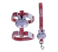 Yunmeryker Cat Walking Harness and Leash Set, Adjustable Nylon H-shaped Design for Outdoor Use, Secure Cat Walking Set with Animal Pattern Straps, Red, Red