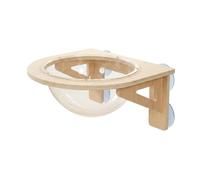 Yunmeryker Cat Window Perch with Clear Acrylic Bowl, Solid Wood Hammock and Bed for Indoor Use, No Drill Furniture Space Saving Ragdoll Cat Perch Design