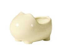 Yunmeryker Ceramic Hamster Hideout and Hamster Sand Bath, 12cm Hamster Sand Bath for Small Pets, Sturdy Hamster Hide with Stable Legs for Easy Cleaning, pale Yellow