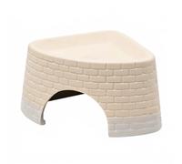 Yunmeryker Ceramic Reptile Hide for Leopard Gecko Tank Accessories, 13 * 20cm Reptile Hideout, Porous Washable Cave for Humid Shedding and Stress Relief, Corner Brick Wall