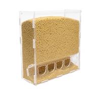 Yunmeryker Chicken Feeder and Water Dispenser Set, Small Chick Feeder with 200-480ml Waterer, Acrylic & Wood for Brooder, Acrylic large Large 5-Hole Fee