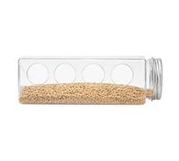 Yunmeryker Chicken Feeder and Water Dispenser Set, Small Chick Feeder with 200-480ml Waterer, Acrylic & Wood for Brooder, Round Hole (Four Hole) Feeder