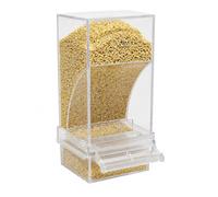 Yunmeryker Chicken Feeder and Water Dispenser Set, Small Chick Feeder with 200-480ml Waterer, Acrylic & Wood for Brooder, Anti-spill Automatic Feeder