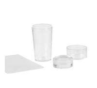 Yunmeryker Clear Stamper with Cap and Set Through for DIY Manicure, Nail Pattern Transfer for Decoration and Technician Use , French Nail Art Stamping Kit with Cap