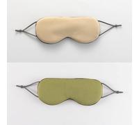 Yunmeryker Cooling Eye Cover for Sleeping Breathable Lightweight, Unisex Blindfold Plane Essentials, Zero Pressure Masks for Women, Adjustable Light Blocking, Matcha Green - Ivory Brown