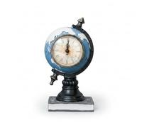Yunmeryker Desk Clock, Resin Globe Ornament Small e Clock, Vintage Office Desktop Clock, for Home Decor