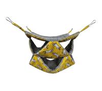Yunmeryker Double Layer Small Animal Hammocks for Cage, 35cm Square Rat Hammock, Thermal Cartoon Hanging Bed for Ferret, Sugar Glider and Chinchilla Hideout, Cartoon, Yellow Duck Pattern