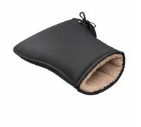 Yunmeryker Electric Bike Handlebar Mittens Waterproof Windproof, Fleece Lined Winter Riding Gloves, PU Leather Motorcycle Muffs, Classic Black (PU Leather)