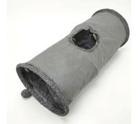 Yunmeryker Extra Long Cat Tunnel with Suede Material, Foldable Bunny Tunnel for Indoor Play, Grey