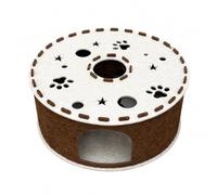 Yunmeryker Felt Cat Tunnel Large, 2-in-1 Cat Tunnel Bed for Indoor Cats, Washable Double-Layer Design, All Seasons Play & Rest, Caramel caramel coffee