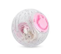 Yunmeryker Flashing Hamster Ball and Silent Exercise Ball, 15cm Transparent Crystal Ball for Small Rodents, Perforated Ventilation for Exercise, rose-colored