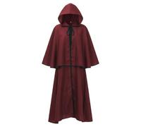 Yunmeryker Full Length Wizard Robe for Adults Unisex, Medieval Hooded Cape Costume for Halloween Party, Polyester Cloak for Events, L/XL