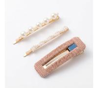Yunmeryker gemstone-adorned Embellished Metal Clips for Women with Fine Hair, hairpin Pins Multi Pack for Girls, Wedding Accessories for Bangs, Brown and White Pearl Set