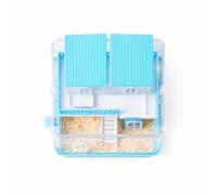 Yunmeryker Gerbil Cage Acrylic 2-Layer Transparent Viewing, Syrian Hamster for Small Animals, Large Habitat for Dwarf Hamsters and Mice, Light Smoked Blue, Two-layer Acrylic Bare Cage, Blue