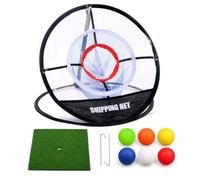 Yunmeryker Golf Practice Net, 30cm Three-Layer Golf Chipping Net for Garden, Portable Indoor Outdoor Golf Net and Mat Set, Three-layer net set two (1 thr