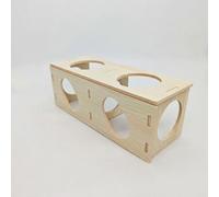 Yunmeryker Guinea Pig Tunnel and Hamster House, Multi-Chamber Hamster Hide with Openings, Wooden Hamster Tunnel for Small Rodents and Mice, Multi-hole tunnel with heart-s