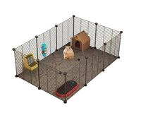 Yunmeryker Hamster Cage and Multi-Level Chinchilla Cage, Indoor Gerbil Cage with Front Access Door, Rodent Cage Featuring a Bottom Board for Easy Cleaning, Modern, Minimalist