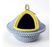 Yunmeryker Handmade Bird Nest and Insulated Warmth Birds Nest, Cotton Rope Hanging Design for Parakeet and Lovebird, Cage Bed for Finch Canary, azure