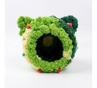 Yunmeryker Hardware Included Nest Budgie Bed, 17cm Hanging Bird Nest Bed for Parakeet, Warm Polyester Crocheted Material with Yellow Gradient Finish, verdant Christmas Tree