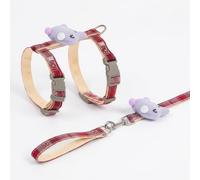 Yunmeryker Harness Leash Set with Premium Leather, Cross-back Cat Walking Harness, Adjustable Kitten and Small Cat Gear with Buckle Closure, Red, Red