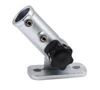 Yunmeryker Heavy Duty Flag Pole Holder, Weatherproof Flag Pole Holder, Adjustable 180° Flagpole Bracket, Silver DN25 for House Exterior