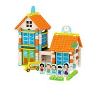 Yunmeryker House Building Playset Blocks Construction Toy Wooden Engineering Architecture Blocks Suitable for Parent Child, School