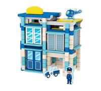 Yunmeryker House Building Playset Blocks Construction Toy Wooden Engineering Architecture Blocks Suitable for Parent Child, Police Station
